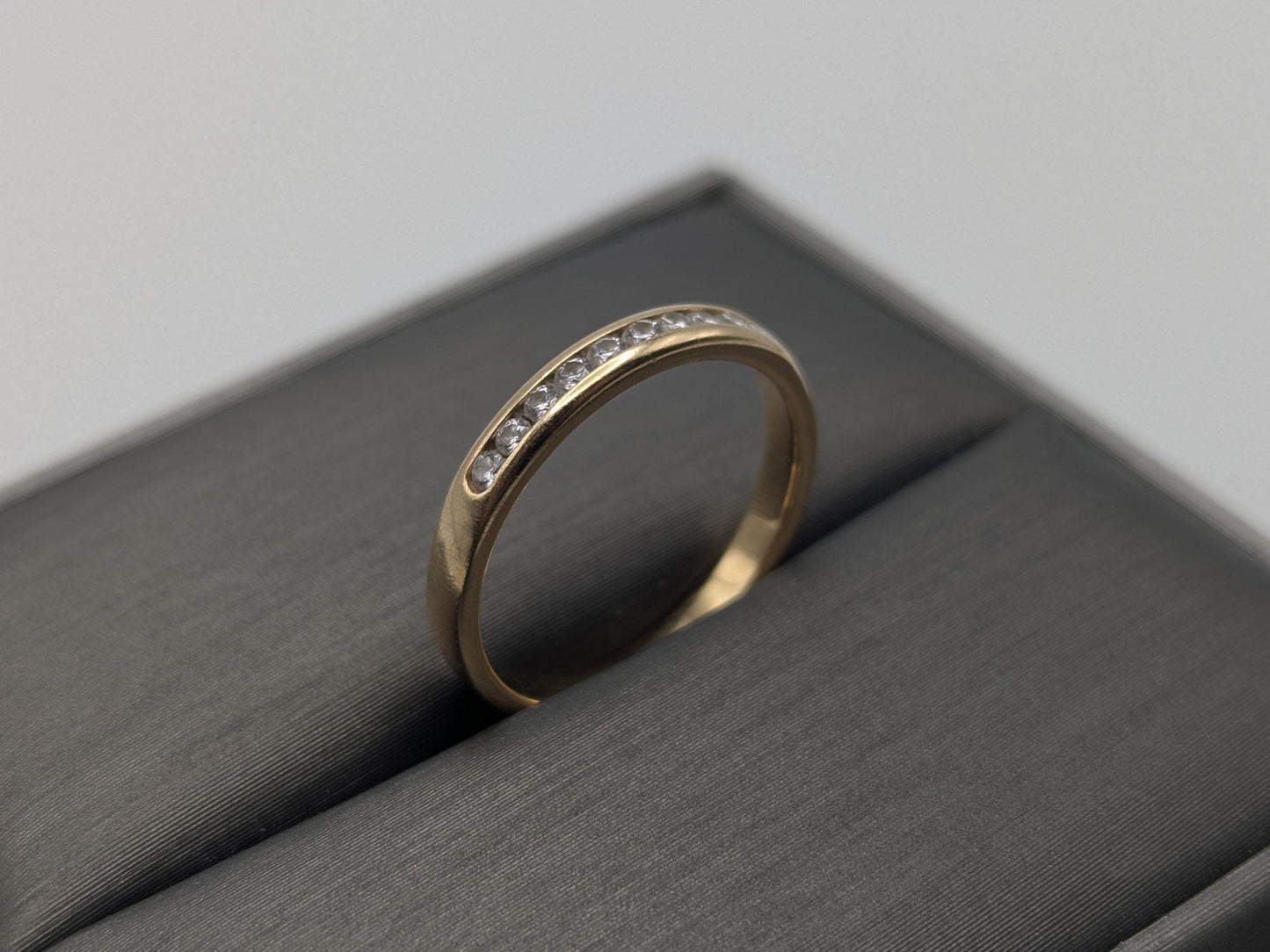 14k Yellow Gold Diamond Eternity Wedding Band Anniversary Half eternity Women band
