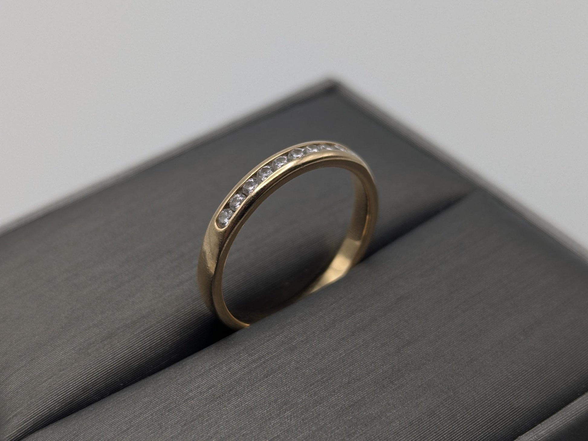 14k Yellow Gold Diamond Eternity Wedding Band Anniversary Half eternity Women band