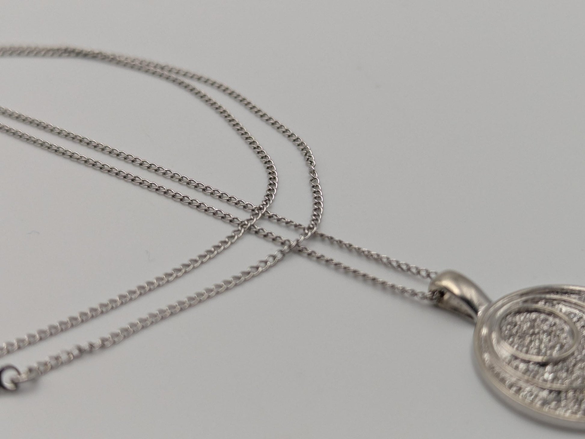 14k White Gold .33ctw Diamond Endless Circle Love Infinity Eternity Necklace 18" Cable Chain Round Cut