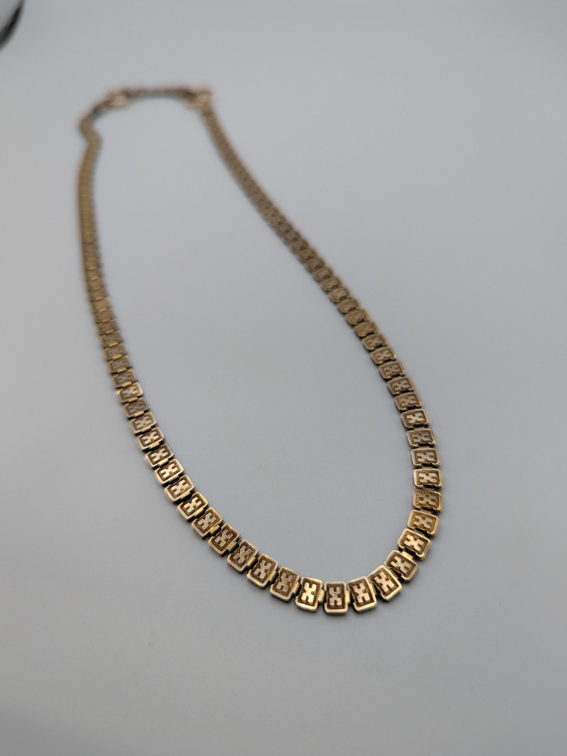 European 9k Antique Victorian HEAVY 15 grams Gold Link Book Chain Necklace 18"