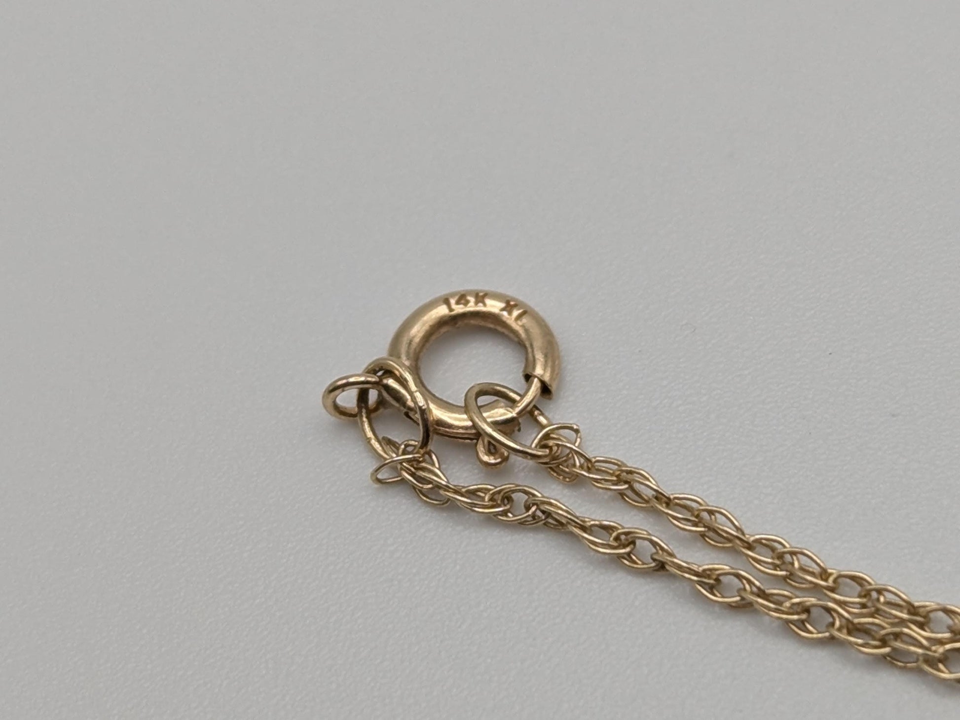 14k Yellow Gold Dainty Opal Necklace Chain with Pendant