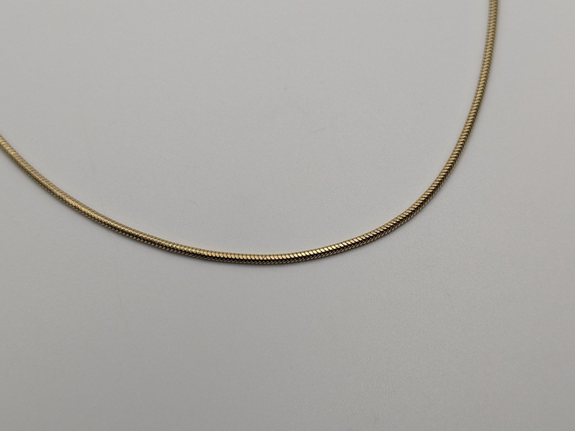 14k Yellow Gold 1.3mm Snake Chain Italian Classic Gold Necklace 24"