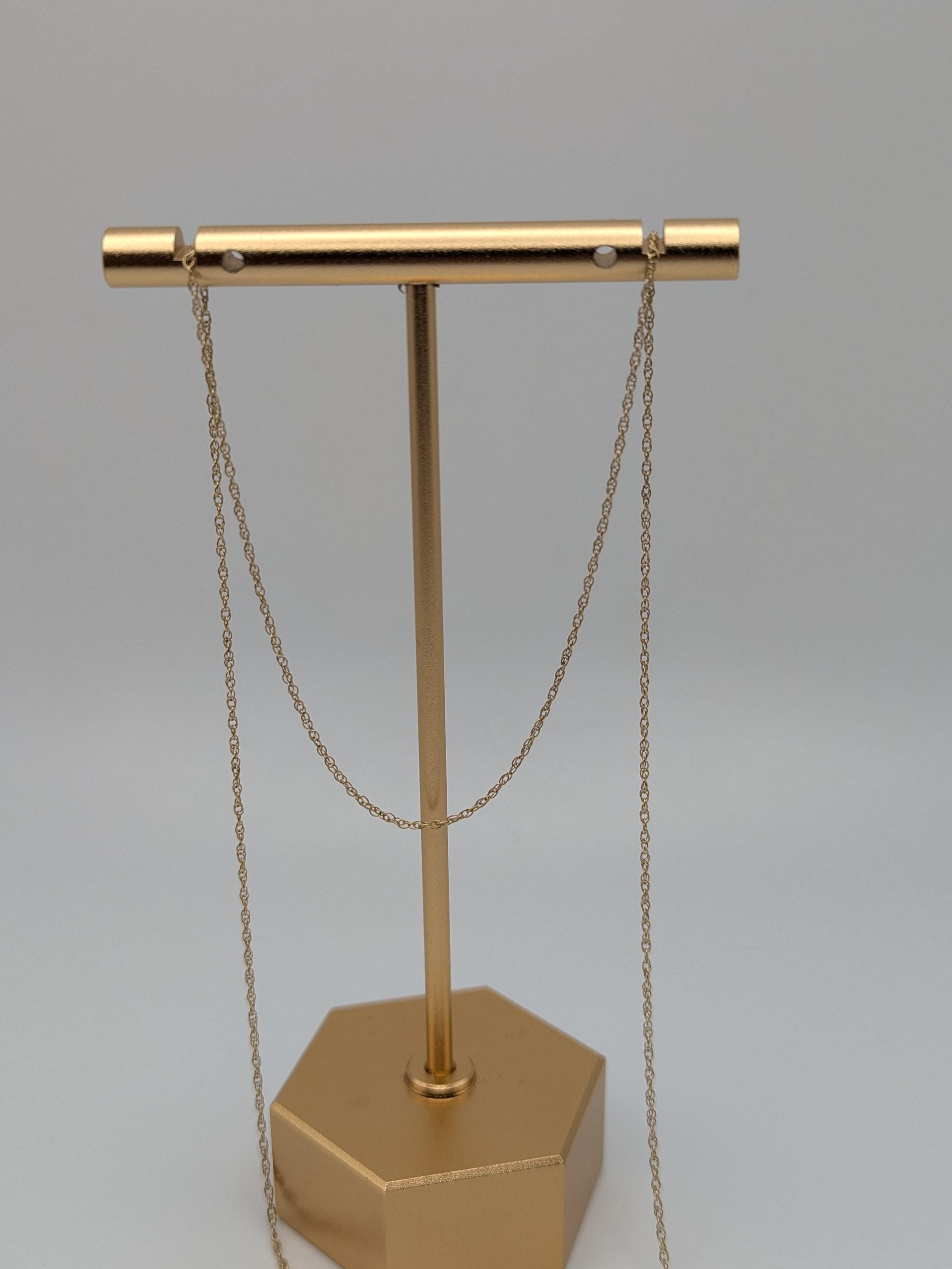 14k Yellow Gold Chain Link Necklace. Dainty Layering Gold Chain.