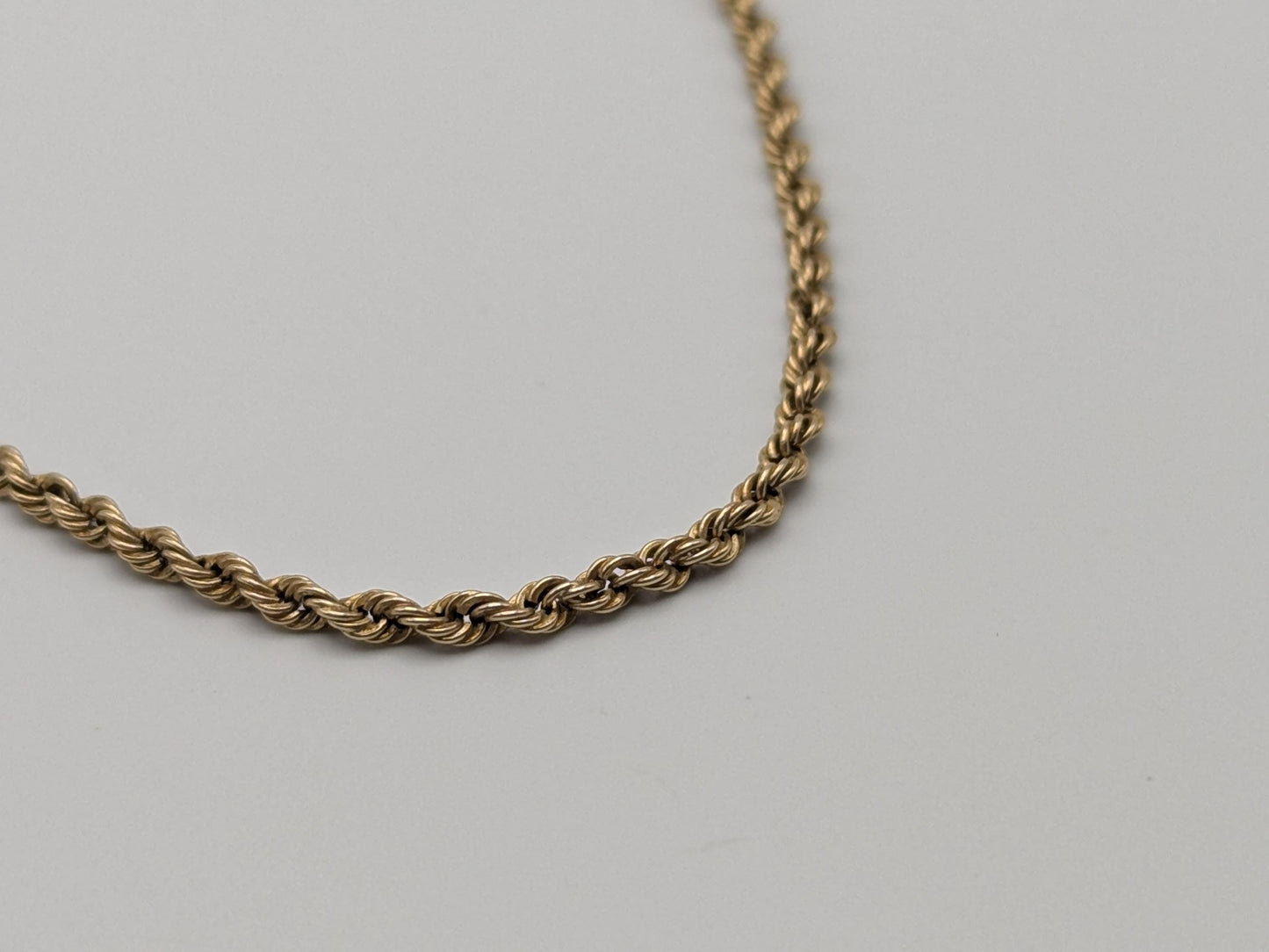 14k Yellow Gold HEAVY 6.4 gr Classic Rope Chain 17" Classic Gold Silk Rope Necklace