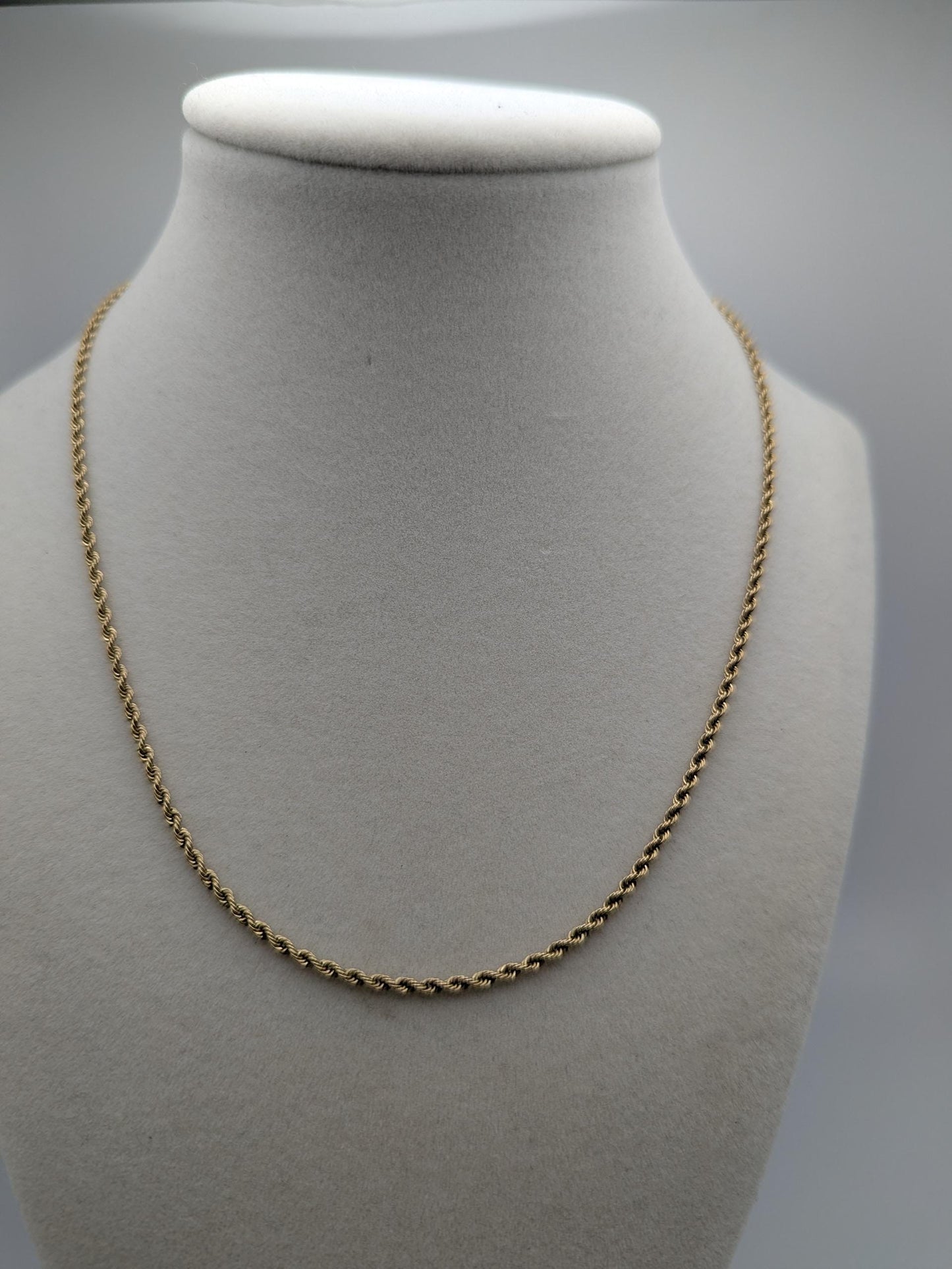 14k Yellow Gold HEAVY 6.4 gr Classic Rope Chain 17" Classic Gold Silk Rope Necklace