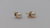 14k Pearl with Topaz Gemstone Earrings. 14k Gold Pear and Topaz Pierced Stud Earrings. Dainty Pearl Earrings. 14k Womens Stud Earrings.