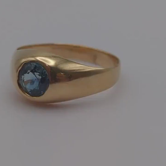 Vintage Heavy 5.8gr 10k Topaz Pinky Ring. Bezel Set Topaz Ring. 10k Yellow Gold Topaz Ring. Mens Pinky 10k Vintage Ring Topaz Statement Ring