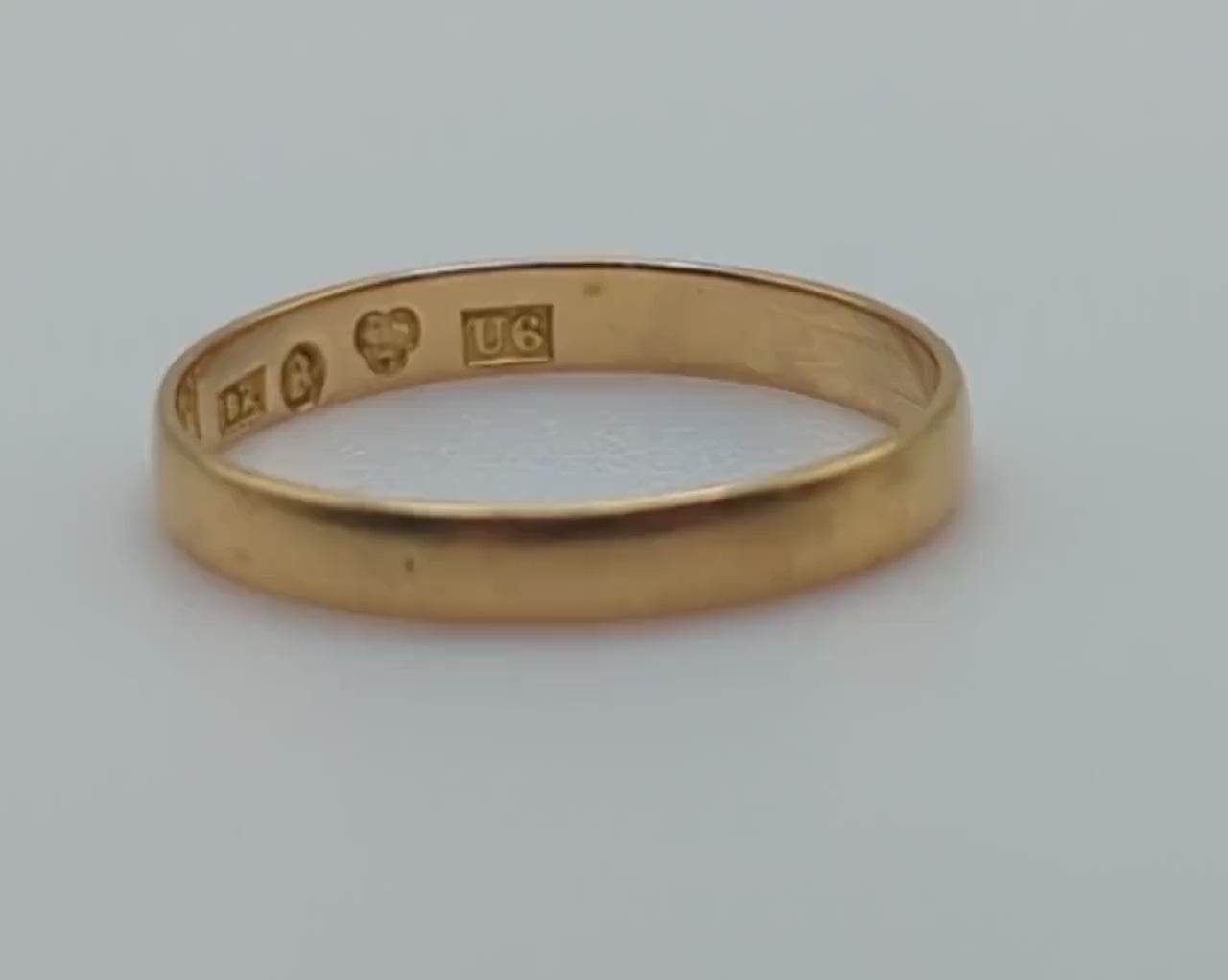 RARE 1898 Sweden 18k Antique Wedding Band. 18k Yellow Gold Cigar Wide band. 18k Wide Cigar ring. Unisex Wide Wedding Band