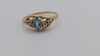 Vintage 14k Swiss Blue Topaz Diamond Ring. 14k Yellow Gold Womens Swiss Blue Topaz Diamond Ring. Engagement Band Topaz Promise Ring
