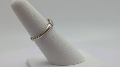 Antique 14k White Gold 3 Diamond Anniversary Band. 14k White Gold Wedding Ring. 10k Womens White Gold Anniversary Band. Stackable Wedding