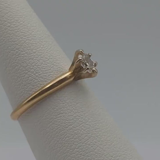 10k Yellow Gold Diamond Solitaire Ring. Yellow Diamond Wedding Band. 14k Diamond Promise Ring. 14k Engagement Ring. 14k Oval Diamond Ring.