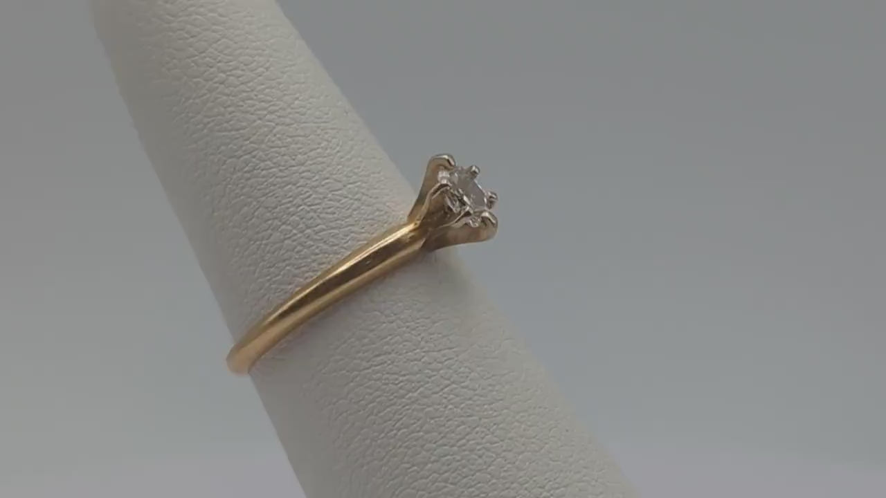 10k Yellow Gold Diamond Solitaire Ring. Yellow Diamond Wedding Band. 14k Diamond Promise Ring. 14k Engagement Ring. 14k Oval Diamond Ring.