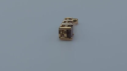 14k Yellow Gold Journey Pendant. 14k Three-Stone Journey. 14k Yellow Gold Pink Tourmaline Journey Pendant. + 14k GF Necklace