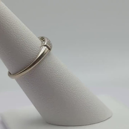 Antique 14k White Gold 3 Diamond Anniversary Band. 14k White Gold Wedding Ring.