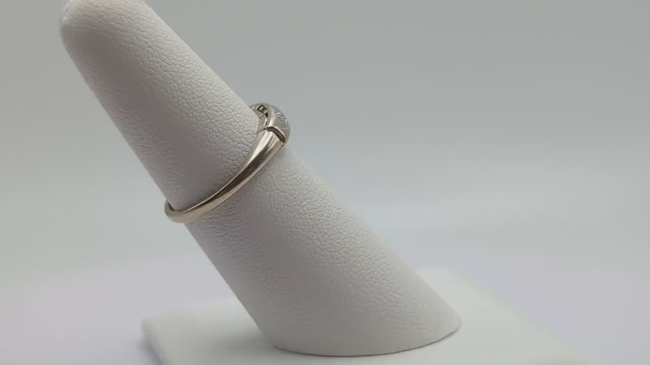 Antique 14k White Gold 3 Diamond Anniversary Band. 14k White Gold Wedding Ring.