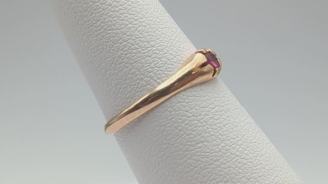 14k Ruby Yellow Gold Ring. 14k Ruby Ring. 14k Womens Ruby Yellow Gold Ring. 14k Solitaire Ruby Ring.