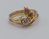 14k Diamond Black Hills Gold Ring. 14k Multi-tone Gold Black Hills Engagement Ring. 14k Black Hill Wedding Band. Rose Gold Diamond Ring.