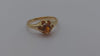 14k Citrine Yellow Gold Ring. Womens Citrine Promise Ring. 14k Belcher Setting Citrine Ring.14k Orange Gemstone Solitaire Ring.