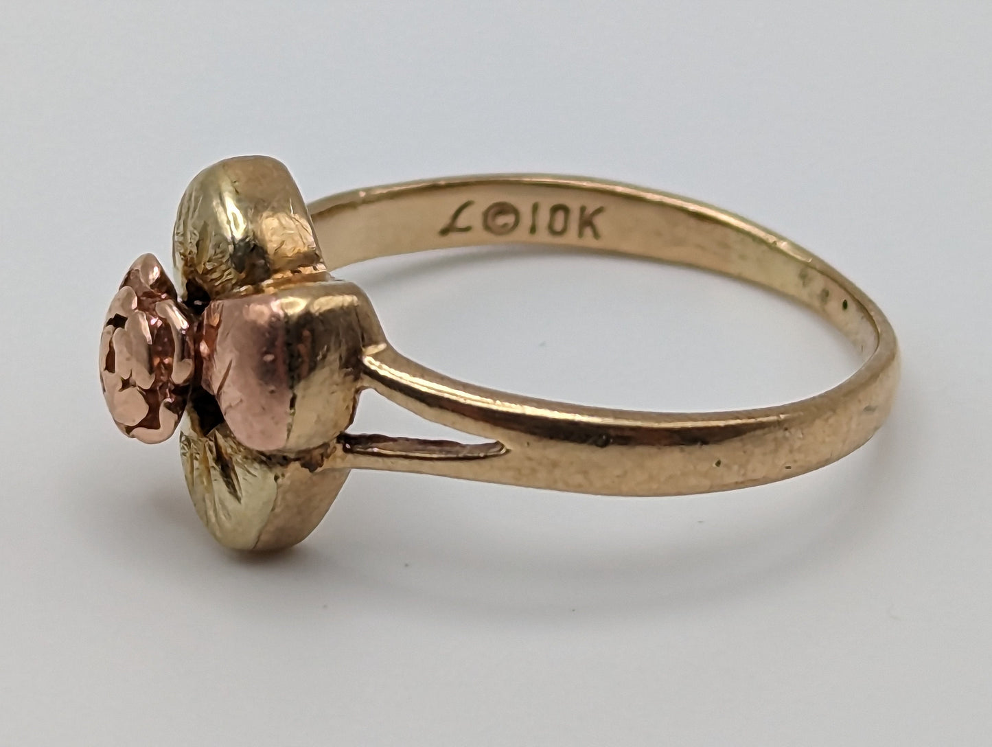 10k 12k Antique 1940s Landstrom Black Hills Gold Rose Ring. 10k Multi-tone Tri-Toned Engagement Ring. 10k Black Hill Wedding Band. Rose Gold