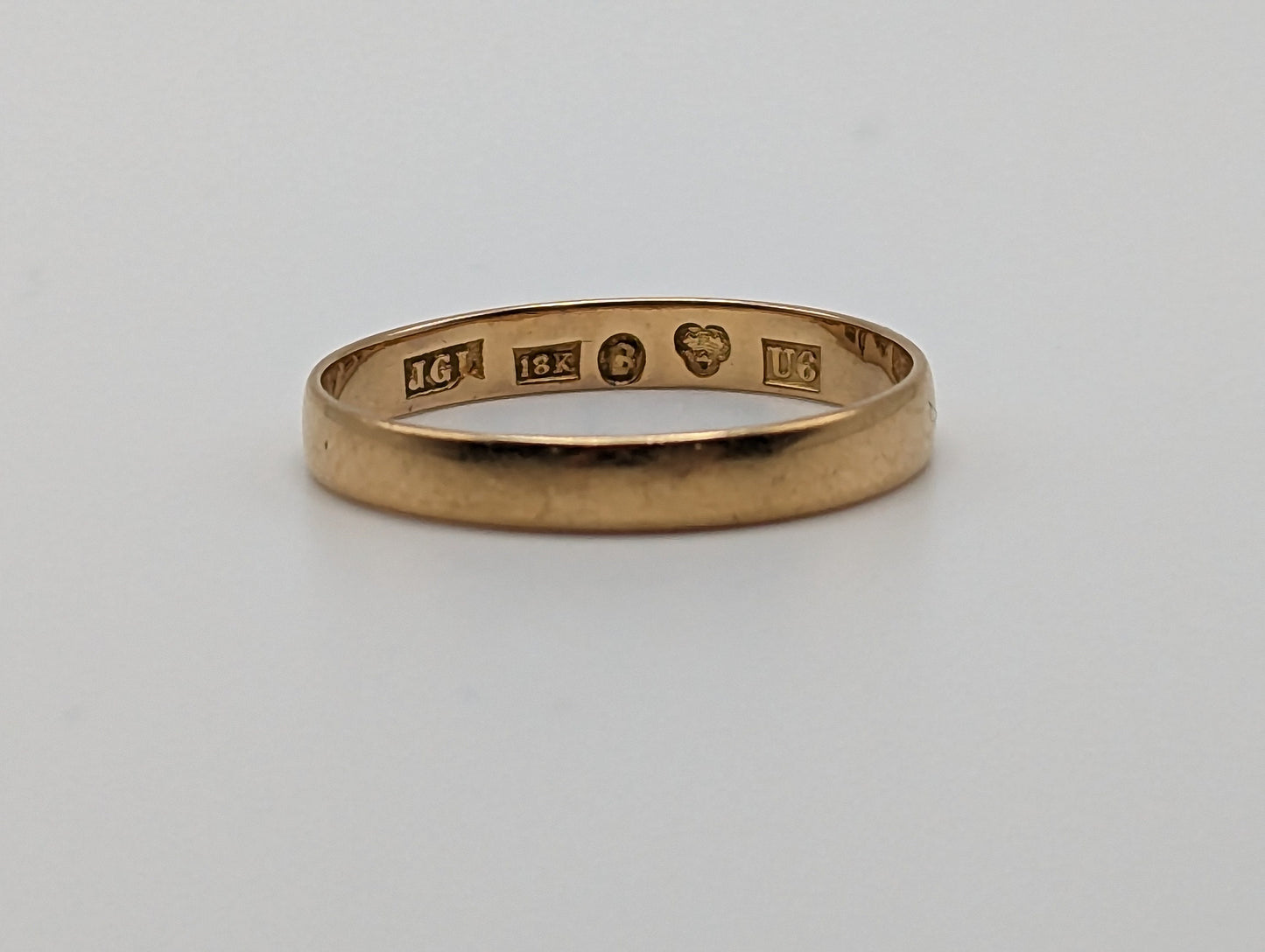 RARE 1898 Sweden 18k Antique Wedding Band. 18k Yellow Gold Cigar Wide band. 18k Wide Cigar ring. Unisex Wide Wedding Band