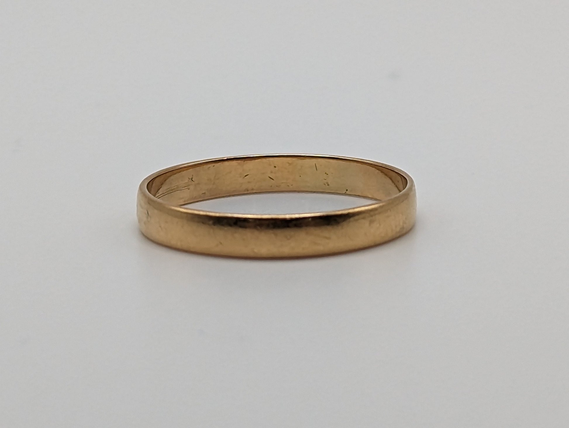 RARE 1898 Sweden 18k Antique Wedding Band. 18k Yellow Gold Cigar Wide band. 18k Wide Cigar ring. Unisex Wide Wedding Band