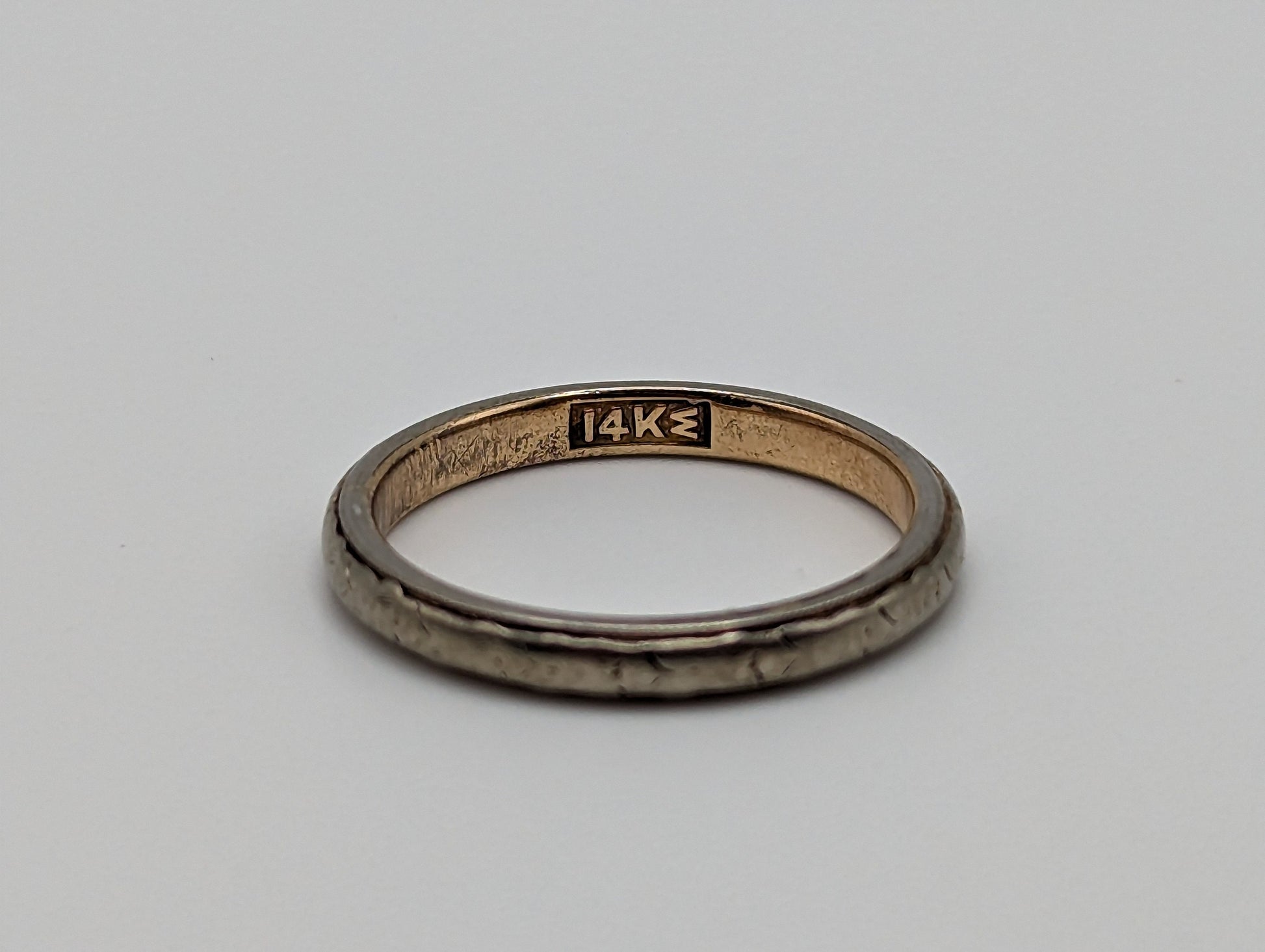 1940s Wood & Sons, J.R. 14k White Gold Wedding Band. 14k White Gold Anniversary Ring. 14k White Gold Handmade Women's Spacer Ring.