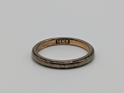 1940s Wood & Sons, J.R. 14k White Gold Wedding Band. 14k White Gold Anniversary Ring. 14k White Gold Handmade Women's Spacer Ring.