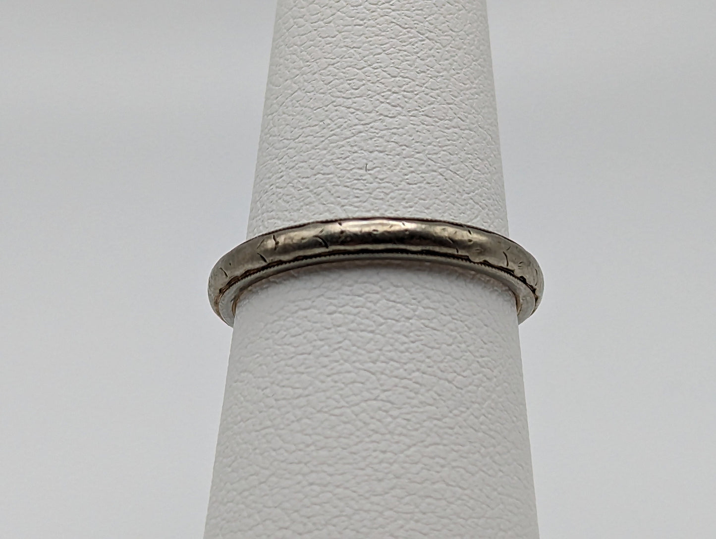 1940s Wood & Sons, J.R. 14k White Gold Wedding Band. 14k White Gold Anniversary Ring. 14k White Gold Handmade Women's Spacer Ring.