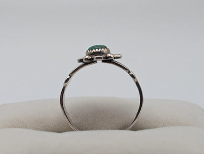 Sterling Silver Fred Harvey Turquoise Ring.Vintage Sterling Silver Turquoise Navajo Ring. Sterling Silver Fred Harvey Turquoise Band.
