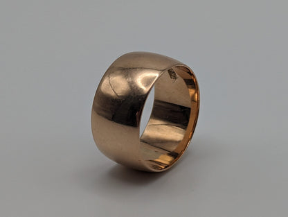 Heavy 8.6gr 10mm 14k Antique 1900s Cigar Band. 14k Yellow Gold Wide band. 14k Antique Wide Cigar ring. Unisex Wide Wedding Band Mens Ring