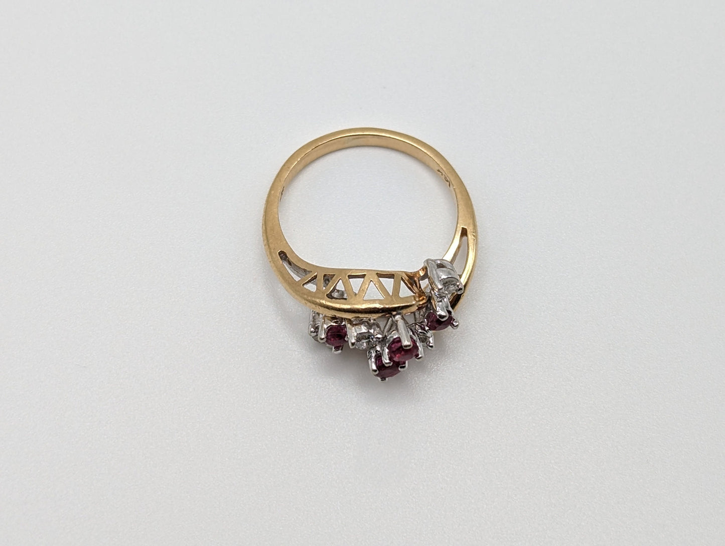 14k Yellow Gold Diamond Ruby Cluster Ring 0.5ctw. 14k Yellow Gold Engagement Band. 14k Yellow Gold Diamond Cluster Womens Wedding band