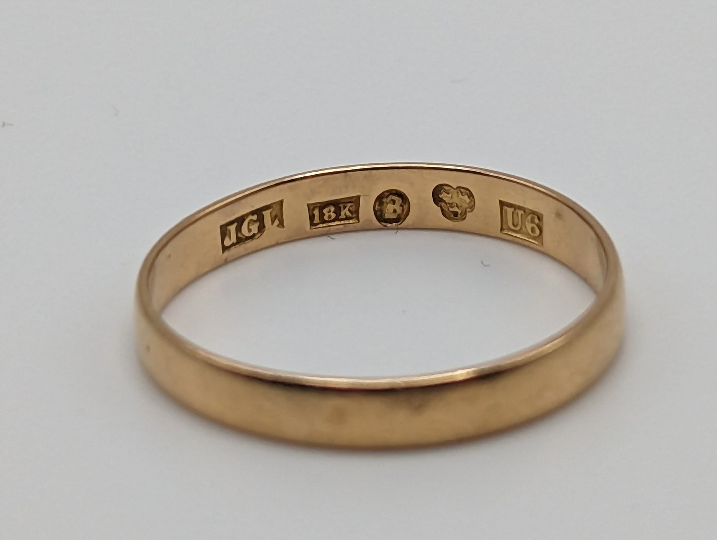 RARE 1898 Sweden 18k Antique Wedding Band. 18k Yellow Gold Cigar Wide band. 18k Wide Cigar ring. Unisex Wide Wedding Band