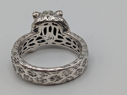 John Hardy Sterling Silver 14k Accents Citrine Emerald Spinel Jaguar Ring. Sterling Silver Jaguar Ring with Gold Accent and Citrine.