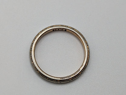 1940s Wood & Sons, J.R. 14k White Gold Wedding Band. 14k White Gold Anniversary Ring. 14k White Gold Handmade Women's Spacer Ring.