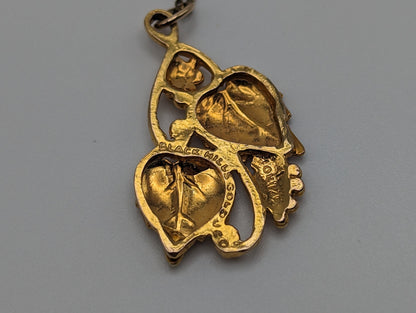 10k 12k Very Large Black Hills Green Rose Gold Leaf & Vine Pendant w Necklace 12K GP Chain. 10k Black Hills Gold Vine Necklace Pendant