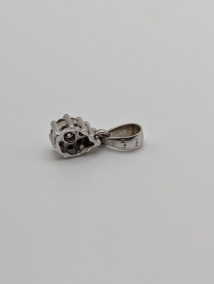 14k White Gold Diamond Halo Pendant. 14k White Gold Diamond Pendant. 14k Womens Diamond Halo Pendant.