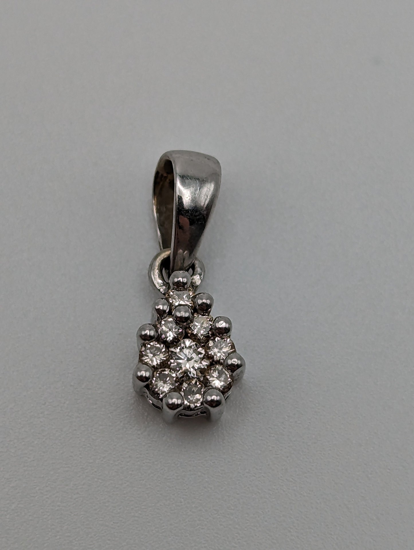 14k White Gold Diamond Halo Pendant. 14k White Gold Diamond Pendant. 14k Womens Diamond Halo Pendant.