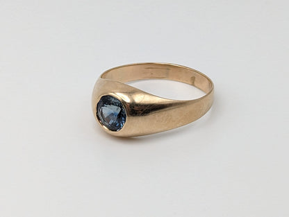 Vintage Heavy 5.8gr 10k Topaz Pinky Ring. Bezel Set Topaz Ring. 10k Yellow Gold Topaz Ring. Mens Pinky 10k Vintage Ring Topaz Statement Ring