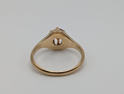 14k Citrine Yellow Gold Ring. Womens Citrine Promise Ring. 14k Belcher Setting Citrine Ring.14k Orange Gemstone Solitaire Ring.