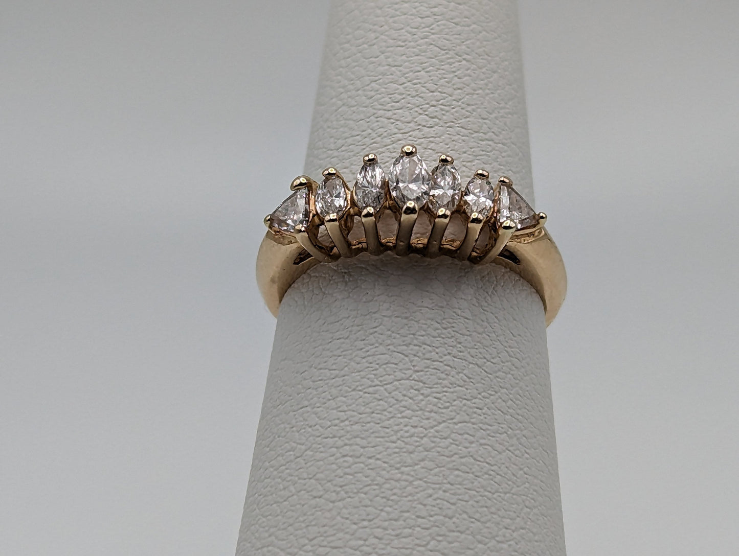 14k Yellow Gold Diamond Wedding Ring. 14k Yellow Gold Engagement Band. 14k Yellow Gold Diamond Womens Wedding band.14k Marquise Diamond Ring