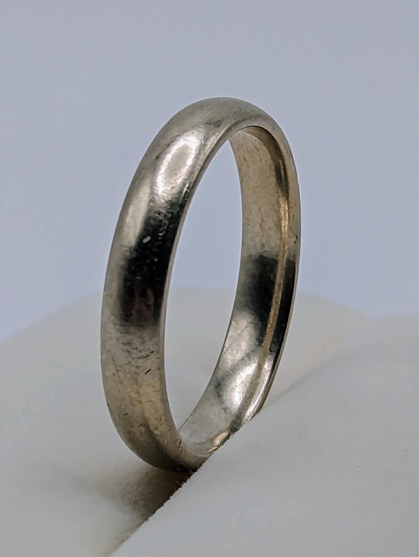 Vintage 5 grams 10k White Gold Wedding Band. 10k White Gold Anniversary Ring. 10k White Gold Handmade Spacer Ring. Half Round Wedding band