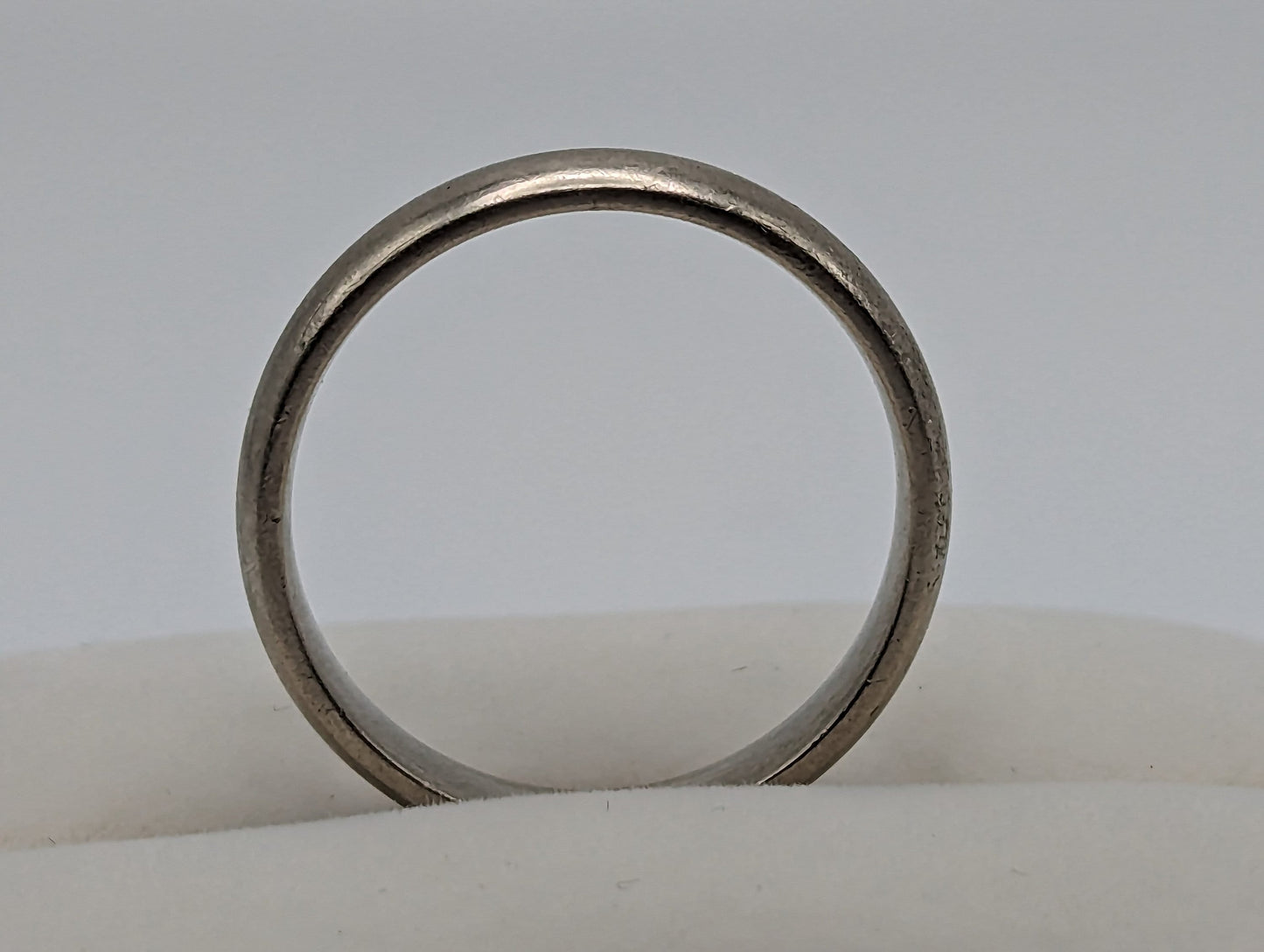 Vintage 5 grams 10k White Gold Wedding Band. 10k White Gold Anniversary Ring. 10k White Gold Handmade Spacer Ring. Half Round Wedding band