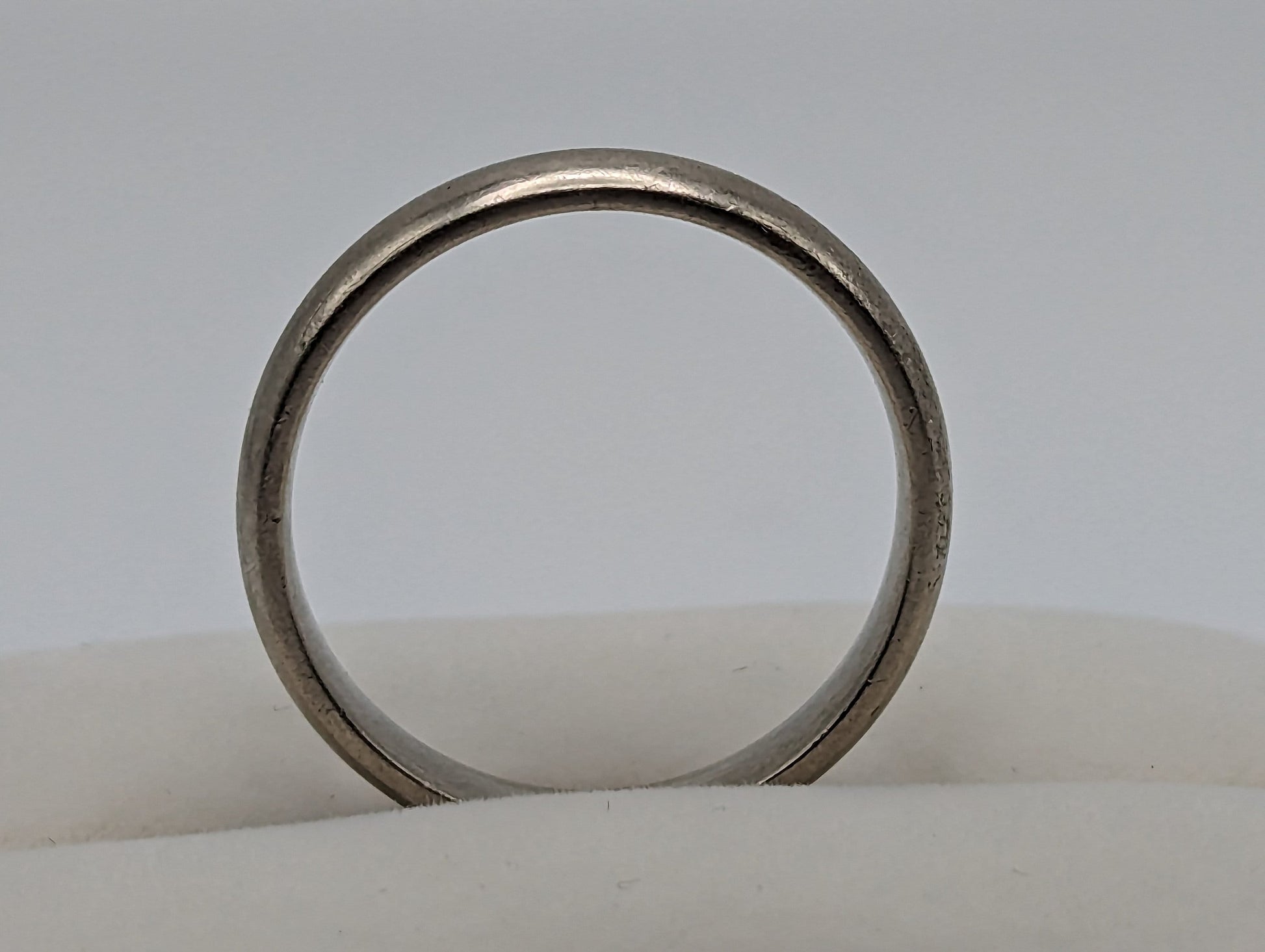 Vintage 5 grams 10k White Gold Wedding Band. 10k White Gold Anniversary Ring. 10k White Gold Handmade Spacer Ring. Half Round Wedding band