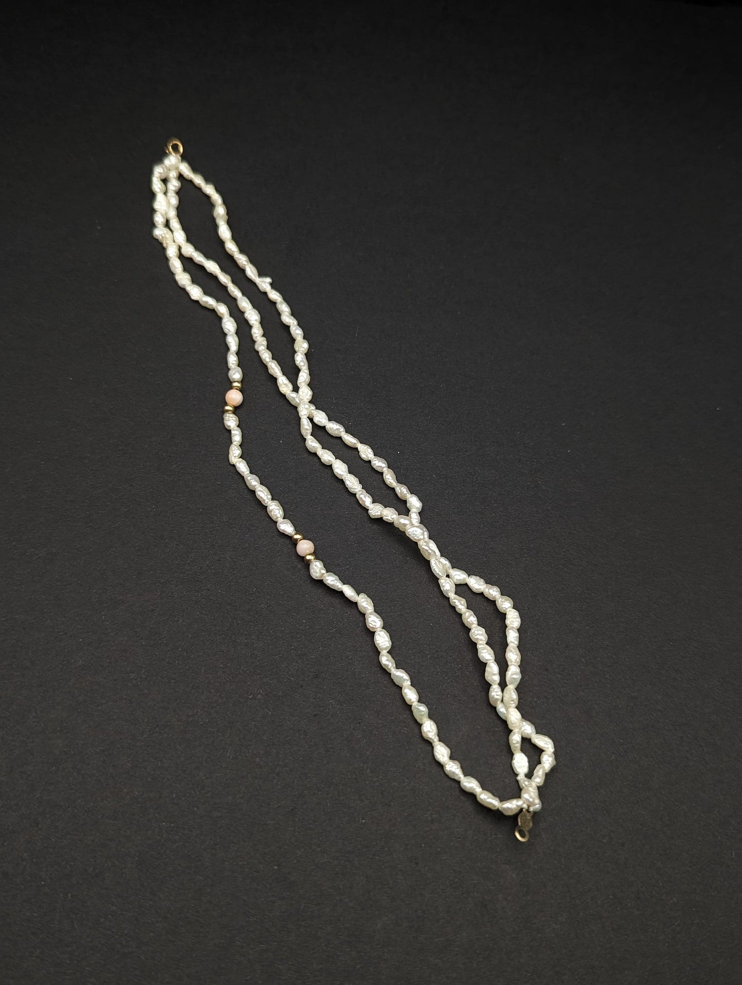 14k Gold Fresh Water Pearl Bracelet w Pink Coral & 14k Gold Beads 14K Freshwater Pearl Gold Bead Three Strand Bracelet, pearl Coral bracelet