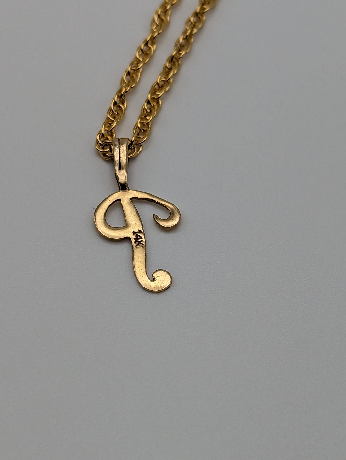 14k Gold Initial P. 14k Necklace Charm Initial P. Dainty 14k Yellow Gold Initial P Pendant + Complimentary 14k GF Necklace