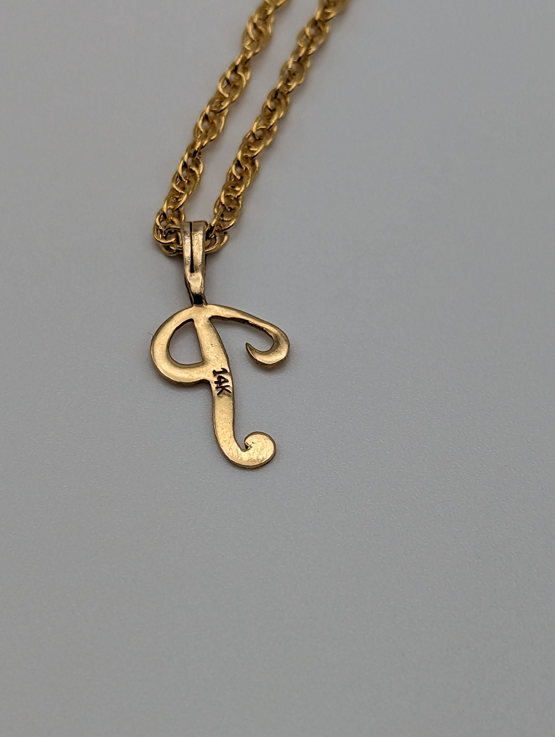 14k Gold Initial P. 14k Necklace Charm Initial P. Dainty 14k Yellow Gold Initial P Pendant + Complimentary 14k GF Necklace