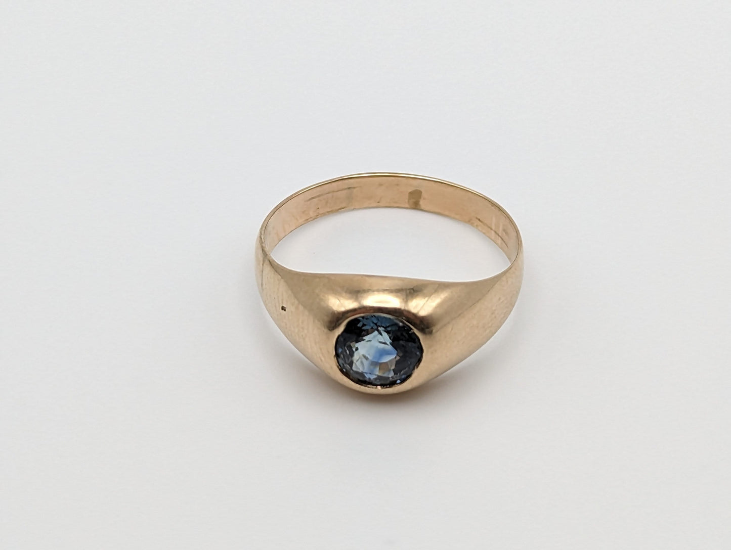 Vintage Heavy 5.8gr 10k Topaz Pinky Ring. Bezel Set Topaz Ring. 10k Yellow Gold Topaz Ring. Mens Pinky 10k Vintage Ring Topaz Statement Ring