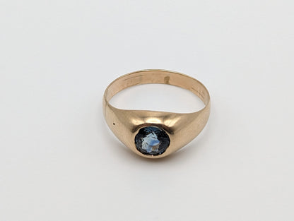 Vintage Heavy 5.8gr 10k Topaz Pinky Ring. Bezel Set Topaz Ring. 10k Yellow Gold Topaz Ring. Mens Pinky 10k Vintage Ring Topaz Statement Ring