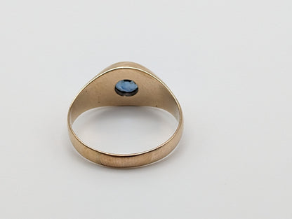 Vintage Heavy 5.8gr 10k Topaz Pinky Ring. Bezel Set Topaz Ring. 10k Yellow Gold Topaz Ring. Mens Pinky 10k Vintage Ring Topaz Statement Ring
