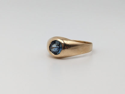 Vintage Heavy 5.8gr 10k Topaz Pinky Ring. Bezel Set Topaz Ring. 10k Yellow Gold Topaz Ring. Mens Pinky 10k Vintage Ring Topaz Statement Ring